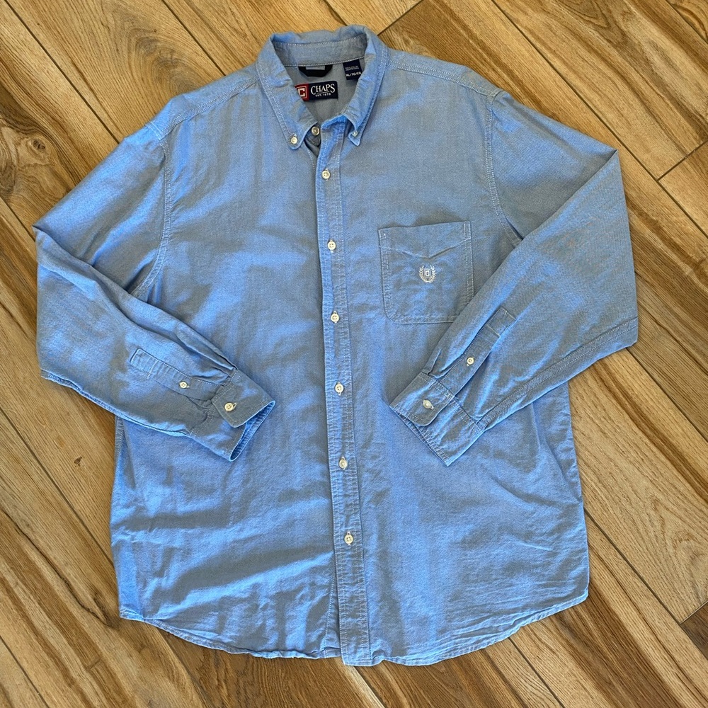 Chaps Men's XL Light Blue Casual Button-Down Shirt